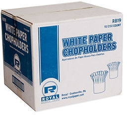 Decorative White Paper Chopholders, 10/250