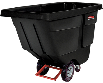 Rubbermaid® Commercial Utility Duty Rotomolded Plastic Tilt Truck with 850 lb Capacity. 72.25 X 33.50 X 43.75 in. Black.