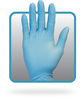 A Picture of product 965-660 Gloves. Nitrile, Powdered, Blue Color, Large Size. 100 Gloves/Box, 10 Boxes/Case, 1,000 Gloves/Case.