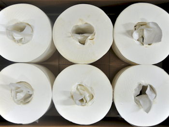 MERFIN® Center-Pull Roll Towels. 9 in X 1000 ft. White. 6 rolls.
