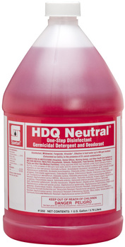 HDQ Neutral®.  Neutral pH Disinfectant Quat.  1 Gallon Bottle, 4 Gallons/Case.