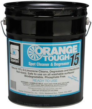 Orange Tough® 15.  D-Limonene Spot Cleaner and Degreaser.  5 Gallon Pail.