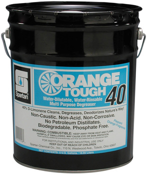 Orange Tough® 40.  D-Limonene Spot Cleaner and Degreaser.  5 Gallon Pail.
