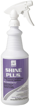 Shine Plus®.  Multi-Surface Protectant.  Includes flip top closures and 3 sprayers.  1 Quart.