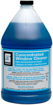 Concentrated Window Cleaner.  Glass and Hard Surface Cleaner.  1 Gallon, 4 Gallons/Case