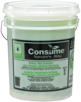 Consume®.  Cleaner, Odor Eliminator, Stain Remover, and Drain Maintainer.  5 Gallon Pail.