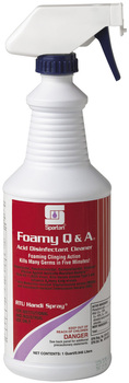 Foamy Q & A®.  Acid Disinfectant Cleaner.  Includes gloves and 3 trigger sprayers.  1 Quart.