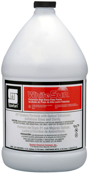 White Sun®.  18% solids.  Futuristic high-gloss floor finish.  21st century formula with optical enhancers, autofocus gloss and clarity.  1 Gallon.