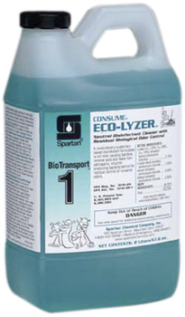 BioTransport 1 Consume Eco-Lyzer®.  Neutral disinfectant cleaner with residual biological odor control. Bactericidal. Virucidal. 2 Liters.