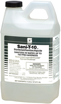 Sani-T-10® 12.  No rinse sanitizer. For use with Clean On The Go® , 3-Sink System chemical management dispenser. EPA Reg. #5741-13.  2 Liters.