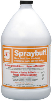 Spraybuff.  A combination floor-finish polymer and quality detergent for easier floor maintenance at low cost.