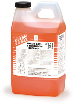 Foamy Bath & Restroom Cleaner 14.  Medium to heavy-duty restroom cleaner, degreaser.  2 Liters for Clean on the Go Dispenser.