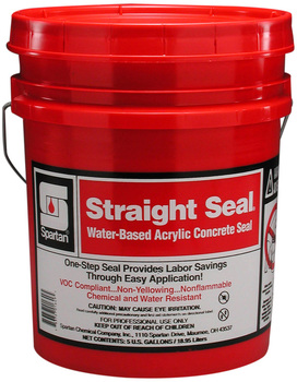 Straight Seal®.  Water-Based Acrylic Concrete Seal.  5 Gallons.