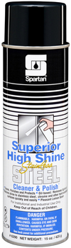Superior High Shine Stainless Steel Cleaner & Polish.  Oil-based formula. Pleasant lemon scent.  20 oz. Can, Net 15 oz.