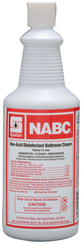 NABC®.  Non-Acid Disinfectant Bathroom Cleaner. Ready-to-use. Kills HBV and HCV on inanimate surfaces. EPA Reg. No. 5741-18. 12/32 oz./cs. Includes mop.  1 Quart.