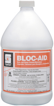 Bloc-Aid®.  Drain and Sewer Cleaner/Maintainer. Includes gloves.  1 Gallon.  4 Gallons/Case.