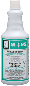 M*95.  Mild acid cleaner for tile, porcelain, china & metal. 1 Quart, 12 Quarts/Case.