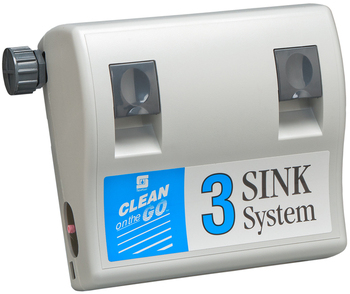 Clean on the Go® 3-Sink System Dispenser.