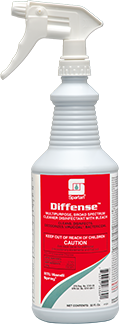 Diffense® Broad Spectrum Cleaner Disinfectant. 1 quart. Clean Floral scent. 12 count. Includes 3 Trigger Sprayers