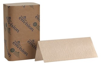 Envision® Singlefold Paper Towels. 9.25 X 10.25 in. Brown. 4000 towels.