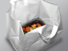 A Picture of product 964-398 Take Out Bag with Loop Handle, Unprinted White, 22" x 14" x 15.25" + 14" Bottom Gusset, 3.00 Mil, 100/Case