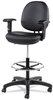 A Picture of product ALE-IN4616 Alera® Interval Series Swivel Task Stool Supports Up to 275 lb, 23.93" 34.53" Seat Height, Black Faux Leather