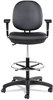 A Picture of product ALE-IN4616 Alera® Interval Series Swivel Task Stool Supports Up to 275 lb, 23.93" 34.53" Seat Height, Black Faux Leather