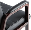 A Picture of product ALE-MA43ALS10M Alera® Madaris Series Bonded Leather Guest Chair with Wood Trim Legs 25.39" x 25.98" 35.62", Black Seat/Back, Mahogany Base