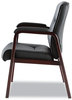A Picture of product ALE-MA43ALS10M Alera® Madaris Series Bonded Leather Guest Chair with Wood Trim Legs 25.39" x 25.98" 35.62", Black Seat/Back, Mahogany Base
