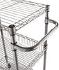 A Picture of product ALE-SW342416BA Alera® Three-Tier Wire Cart with Basket Metal, 2 Shelves, 1 Bin, 500 lb Capacity, 28" x 16" 39", Black Anthracite