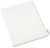 A Picture of product AVE-01371 Avery® Legal Index Divider, Exhibit Alpha Letter, Style Avery-Style Preprinted Side Tab 26-Tab, A, 11 x 8.5, White, 25/Pack, (1371)