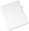 A Picture of product AVE-01408 Avery® Preprinted Legal Exhibit Index Tab Dividers with Black and White Tabs,  1-Tab, Title H, Ltr, White, 25/PK