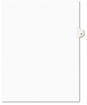Avery® Preprinted Legal Exhibit Index Tab Dividers with Black and White Tabs,  1-Tab, Title H, Ltr, White, 25/PK