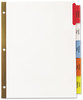 A Picture of product AVE-11121 Avery® Insertable Big Tab™ Dividers 5-Tab, Double-Sided Gold Edge Reinforcing, 11 x 8.5, White, Assorted Tabs, 1 Set