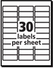 A Picture of product AVE-5960 Avery® Easy Peel® White Address Labels with Sure Feed® Technology w/ Laser Printers, 1 x 2.63, 30/Sheet, 250 Sheets/Pack