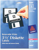 A Picture of product AVE-6490 Avery® Diskette Labels Laser/Inkjet 3.5" White, 375/Pack