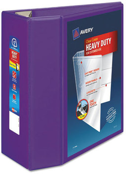 Avery® Heavy-Duty View Binder with DuraHinge® and One Touch EZD® Rings Locking 3 5" Capacity, 11 x 8.5, Purple