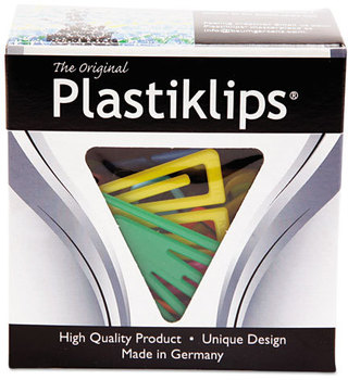 Baumgartens Plastiklips Paper Clips,  Extra Large, Assorted Colors, 50/Box