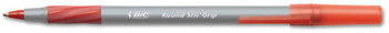 BIC® Round Stic Grip™ Xtra Comfort Ballpoint Pen,  Red Ink, .8mm, Fine, Dozen
