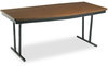 A Picture of product BRK-ECT366WA Barricks Economy Conference Folding Table,  Boat, 72w x 36d x 30h, Walnut/Black