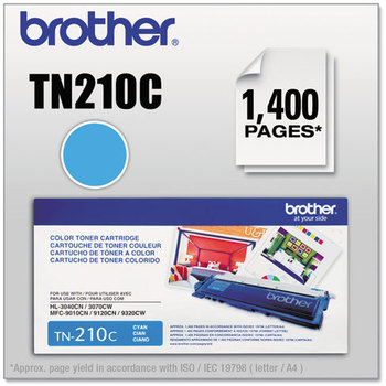 Brother BRTTN210BK, BRTTN210C, BRTTN210M, BRTTN210Y Toner,  Cyan