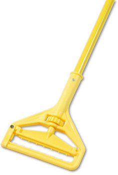Boardwalk® Plastic Head Quick Change Mop Handle,  60" Aluminum Handle, Yellow
