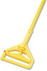 A Picture of product BWK-620 Boardwalk® Plastic Head Quick Change Mop Handle,  60" Aluminum Handle, Yellow