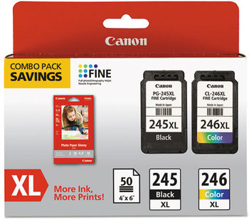 Canon® 8278B005 Ink & Paper Pack,  Black/Tri-Color