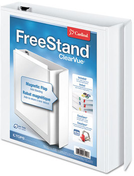 Cardinal® FreeStand™ Easy Open® Locking Slant-D® Ring Binder,  1 1/2" Cap, 11 x 8 1/2, White