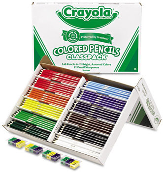 Crayola® Color Pencil Classpack® Set,  3.3 mm, 12 Assorted Colors/Box