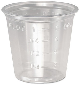 SOLO® Cup Company Plastic Medical & Dental Cups,  1 oz, Clear, Graduated, 5000/Carton