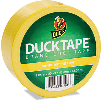 Duck® Colored Duct Tape,  9 mil, 1.88" x 20 yds, 3" Core, Yellow