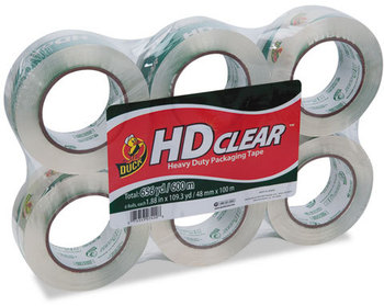 Duck® Heavy-Duty Carton Packaging Tape,  1.88" x 110 yards, Clear, 6/Pack
