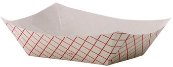 Dixie® Kant Leek® Polycoated Paper Food Trays. 1 lb. 4.69 X 6.25 X 1.59 in. Red Plaid print. 1000 count.